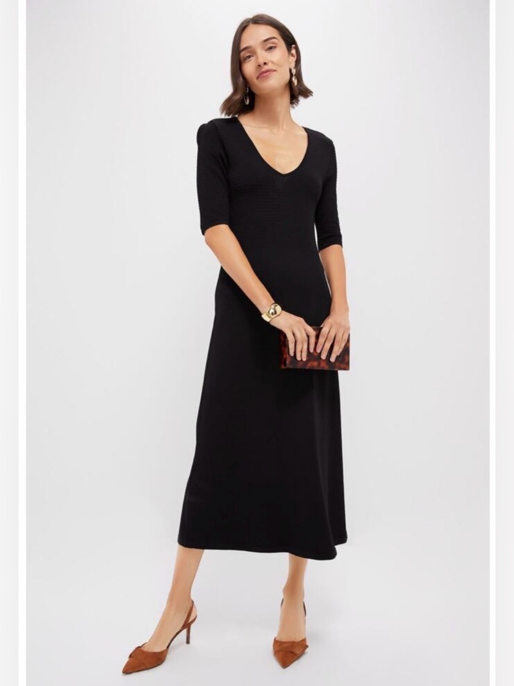 Tuckernuck Pomander Place Clara Knit Midi Dress Black Small